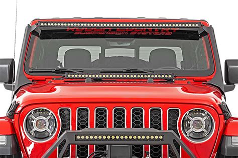 Rough Country Inch Led Light Bar Upper Windshield Kit For Jeep