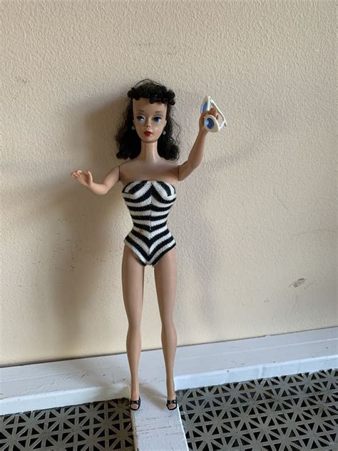 Vintage Brunette Barbie Ponytail Doll With Nipples E Ebay