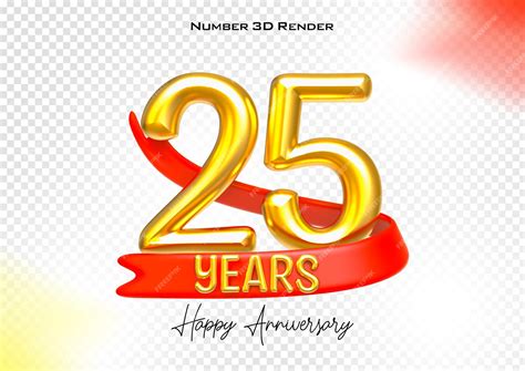 Feliz Aniversario Número De Años Oro Renderización En 3d Archivo Psd