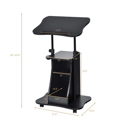 Tangkula Mobile Laptop Podium Portable Height Adjustable Podium Stand