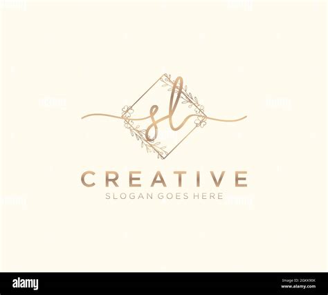 Sl Feminine Logo Beauty Monogram And Elegant Logo Design Handwriting