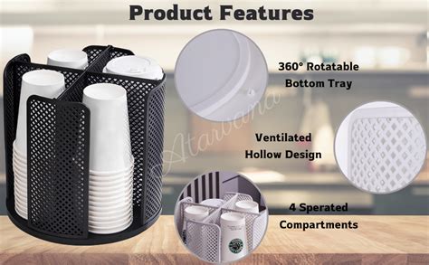 Amazon Rotatable Coffee Cup Dispenser With 4 Compartments