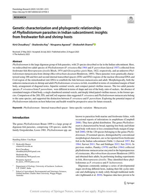 Pdf Genetic Characterization And Phylogenetic Relationships Of