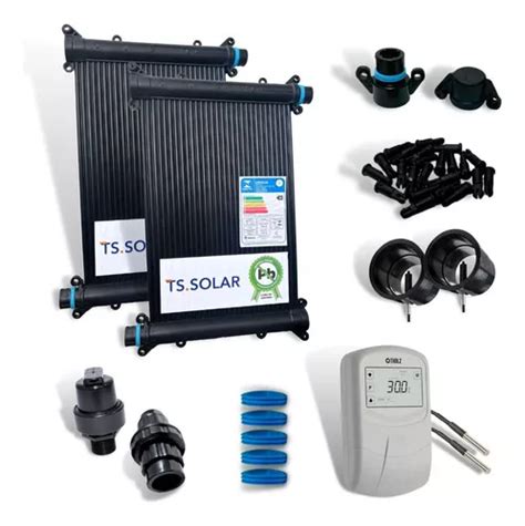 Kit Aquecedor Solar Piscina Placas Mt Y Contr Tholz Valvs Ts Solar