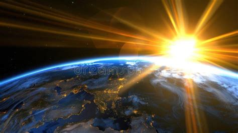 Witness The Breathtaking Sunrise From Earths Orbit As The Suns Golden