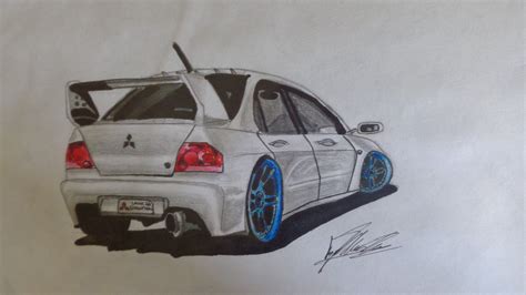 Mitsubishi Lancer Evolution Drawing Evolution Drawing Car Drawings