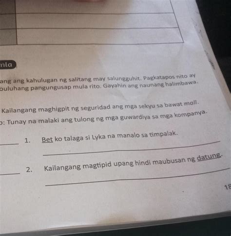 Paki Answer Po Need Na Ngayon Po Isulat Sa Patlang Ang Kahulugan Ng