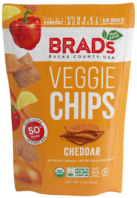 Brad S Plant Based Organic Veggie Chips Cheddar Count Buy Online