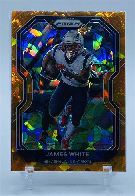 Patriots James White Panini Prizm Orange Cracked Ice Fanatics Sp