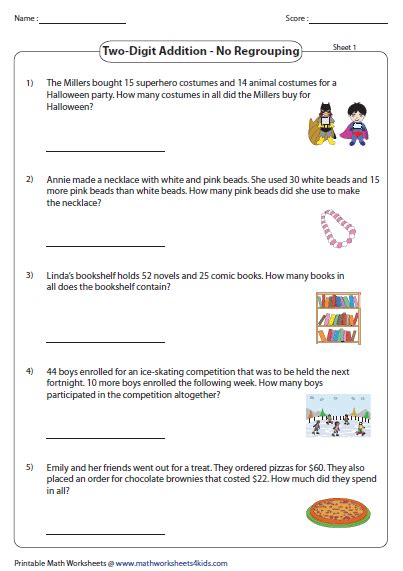 2 Digit Addition Word Problems Worksheets WorksheetsCity