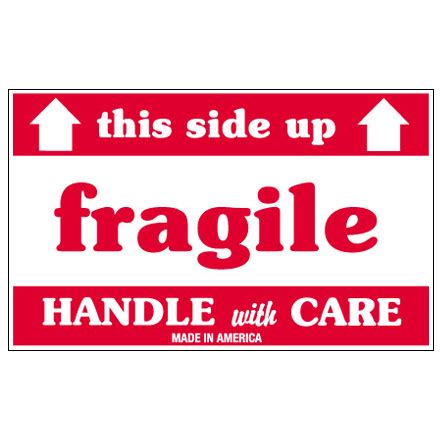 Fragile This Side Up Handle With Care Labels 2 X 3 500 Roll