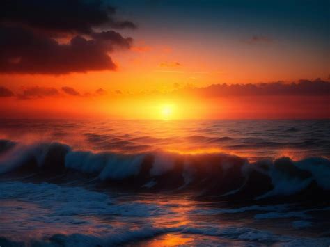 Premium Ai Image Beautiful Seascape At Sunset Ai Generated