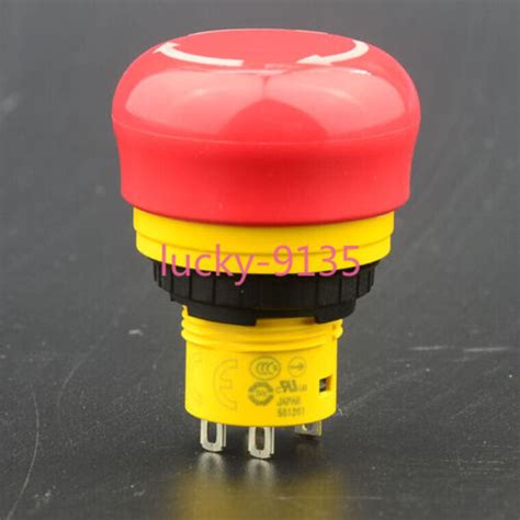 New Idec Emergency Stop Button Switch Ab6e 3bv02prm 16mm 4 Feet 2nc Ebay