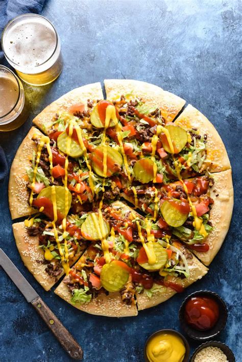 Homemade Cheeseburger Pizza Recipe Foxes Love Lemons