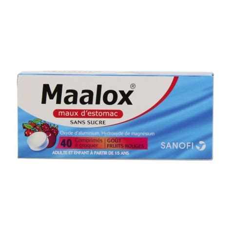 Maalox Maux Destomac Sans Sucre 40 Comprimés à Croquer Au