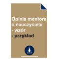 Opinia Mentora O Nauczycielu Wz R Przyk Ad Pobierz