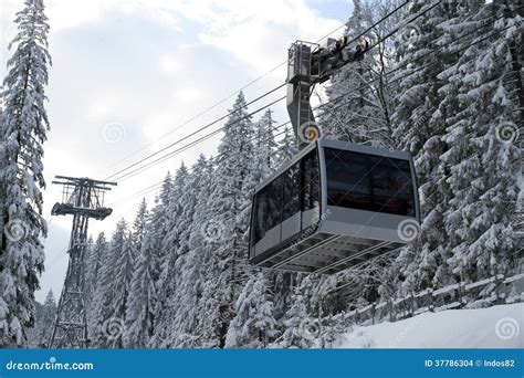 Cable Car In Snowy Forest Stock Photo Image Of Natural 37786304