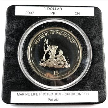 Republic Of Palau Colorized Proof Coin Marine Life Protection