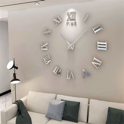 Reloj De Pared Grande 3D DIY Reloj De Cuarzo Con N Meros Romanos