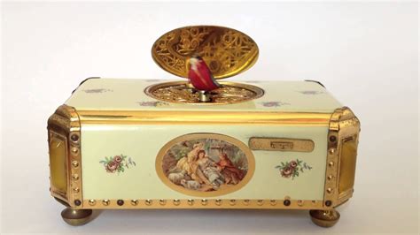 Vintage Reuge Singing Bird Box Bird Automaton Music Box Youtube