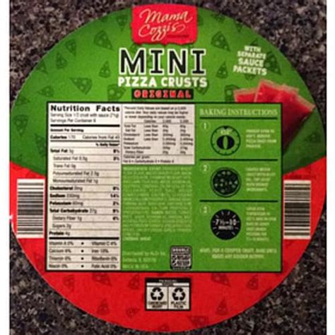 Mama Cozzi's Pizza Kitchen Mini Original Pizza Crusts - 71 g, Nutrition ...