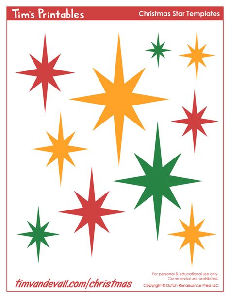 Christmas Star Template Tims Printables