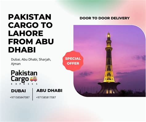 Pakistan Cargo To Lahore From Abu Dhabi