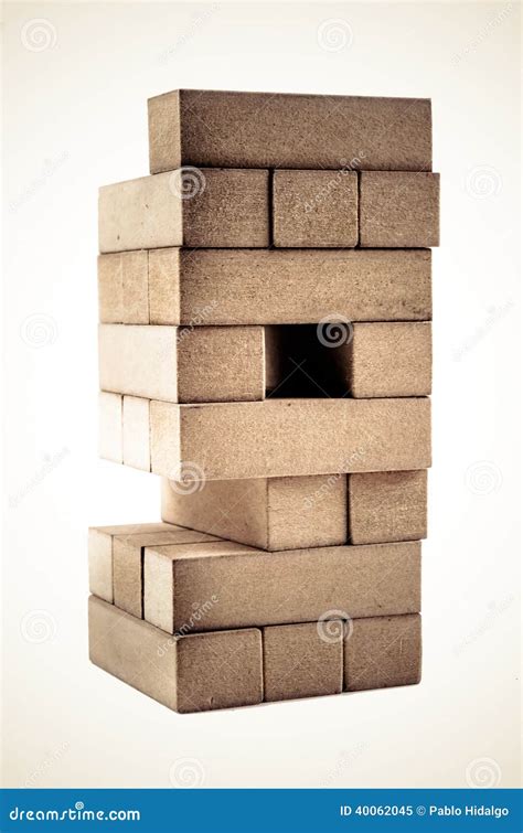 Jenga Color Toned On A White Background Stock Image Image Of Concept