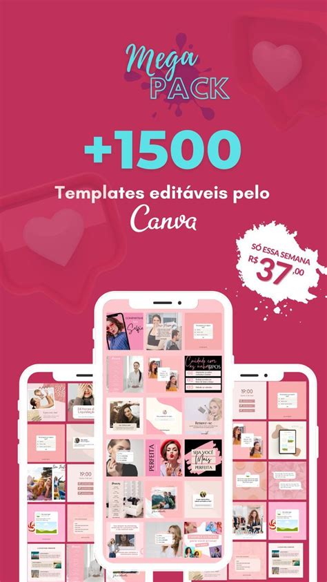 Mega Pack Canva 3000 Posts Editáveis para suas Redes Sociais 19