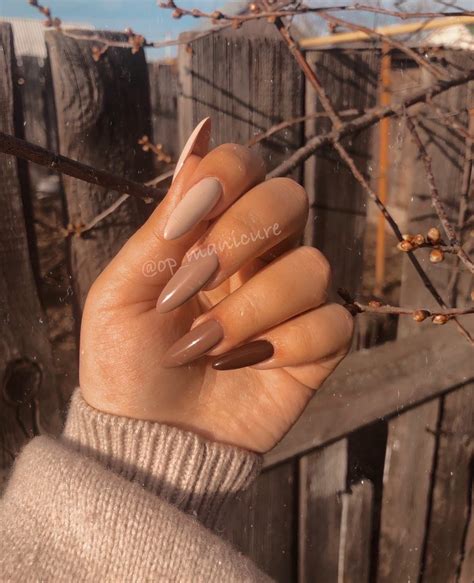 Pin by S on Ногти Beige nails Brown acrylic nails Beige nails design