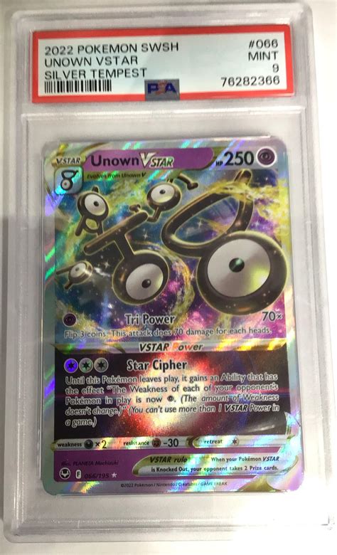 Pokemon Sword Shield Silver Tempest Unown Vstar Psa Gamestop