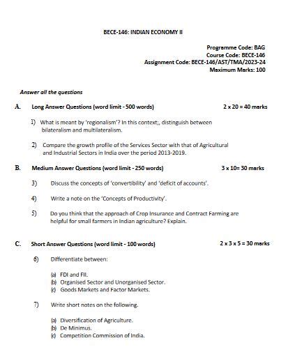 BECE 146 English July 2023 January 2024 IGNOU Solved Assignment