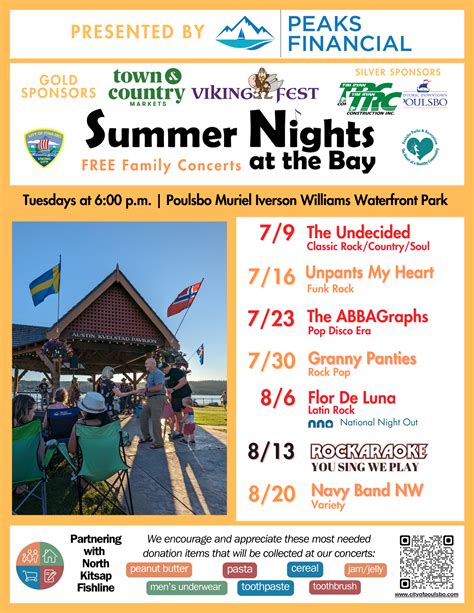 Parks Recreation Summer Nights At The Bay City Of Poulsbo