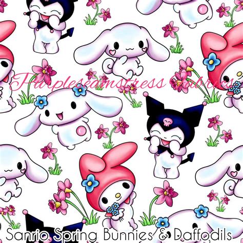 Sanrio Spring Bunnies & Daffodils – Purpleseamstress Fabric