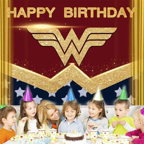 Wonder Woman Birthday Backdrop Baby Shower Banner Vinyl Party Supplies