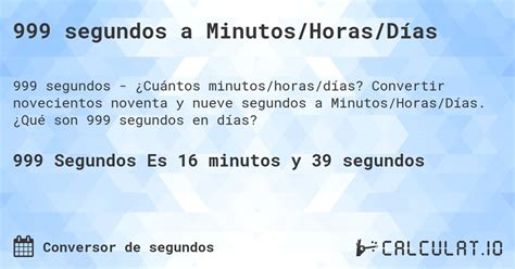 999 Segundos Em Minutos