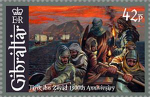 Stamp: Tariq ibn Ziyad 1300th Anniversary (Gibraltar(1300th Anniv. of ...