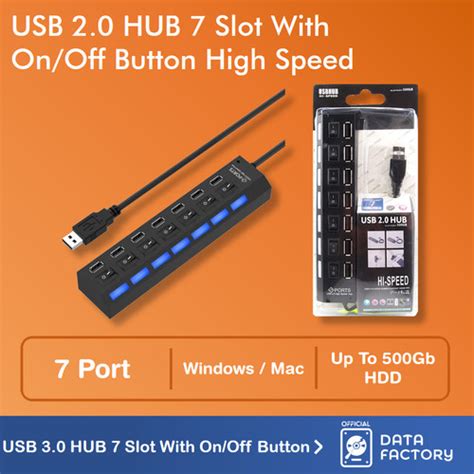 Jual USB 2 0 Hub 7 Port With On Off High Speed USB Hub 7 Slot Up To