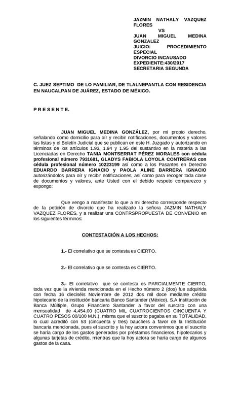 Total 69 Imagen Modelo De Escrito De Contestacion De Demanda Abzlocalmx