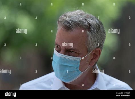 New York Mayor Bill De Blasio Visits The Queensbridge Houses Public