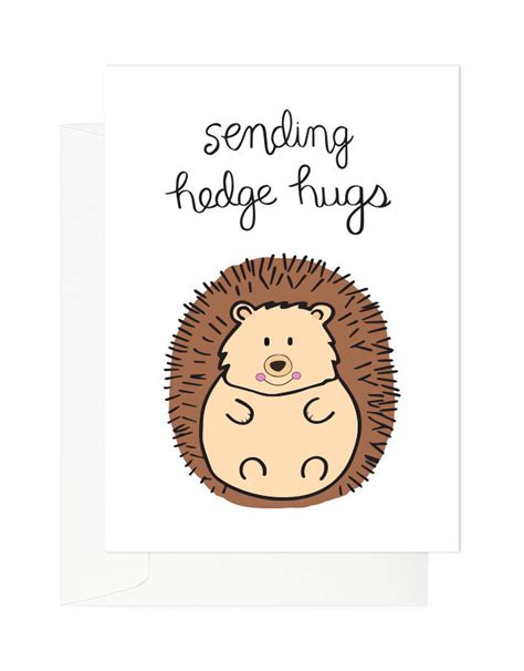 Hedgehog Greeting Card Hedgehog Friendship Card Sending Etsy