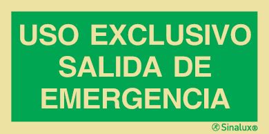 Se Al De Evacuaci N Para Apertura De Puertas Con El Texto Uso Exclusivo