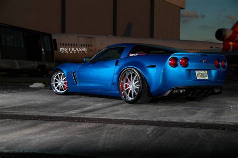 A Ride to Drool Over: Bespoke Blue Chevy Corvette Z06 on Strasse Wheels ...