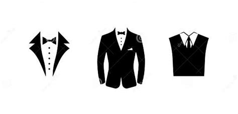 Wedding Tuxedo Bow Tie Suit Vector Stock Vector Illustration Of