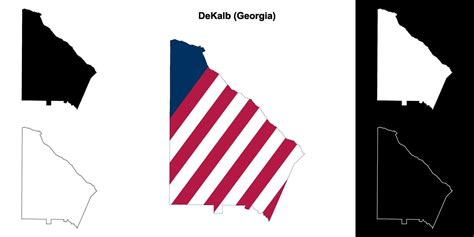 DeKalb County Georgia Outline Map Set 43061172 Vector Art At Vecteezy