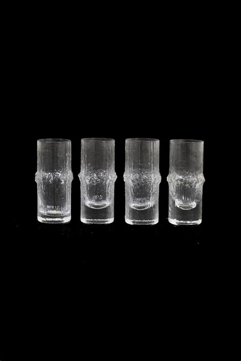 Set Of 4 Iittala Tapio Wirkkala Niva Shot Glasses 1970s Vintage