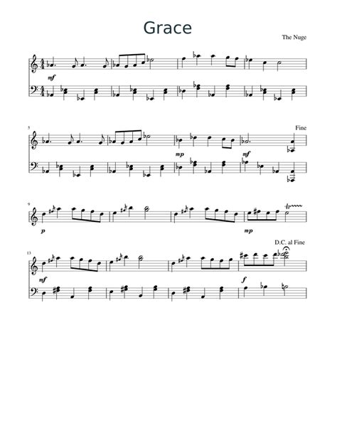 Grace Sheet Music For Piano Solo