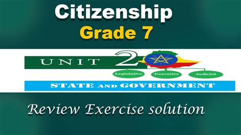 Grade 7 Citizenship Unit 2 Review Exercise Solution Youtube