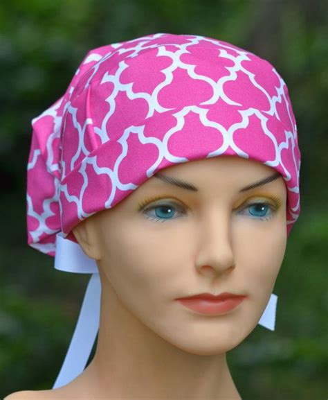 Large Womens Surgical Scrub Caps The Hat Cottage Pink Etsy Scrubs