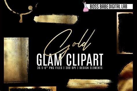 Glam Gold Clipart By Boss Babe Digital Lab TheHungryJPEG